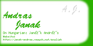 andras janak business card